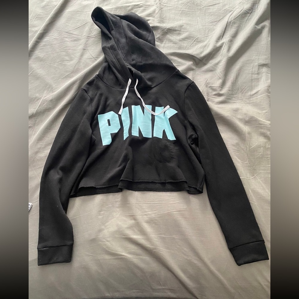 PINK cropped hoodie size Large